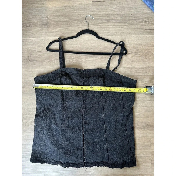 Tripp Nyc Vtg‎ Corset Top Womens 4X Black Floral Lace Goth Rockabilly Punk Y2K - Picture 6 of 8